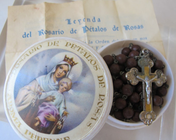 ROSARIO De PETALOS De ROSAS/ Rose Petal Rosary/ Saint Teresa Reliquary