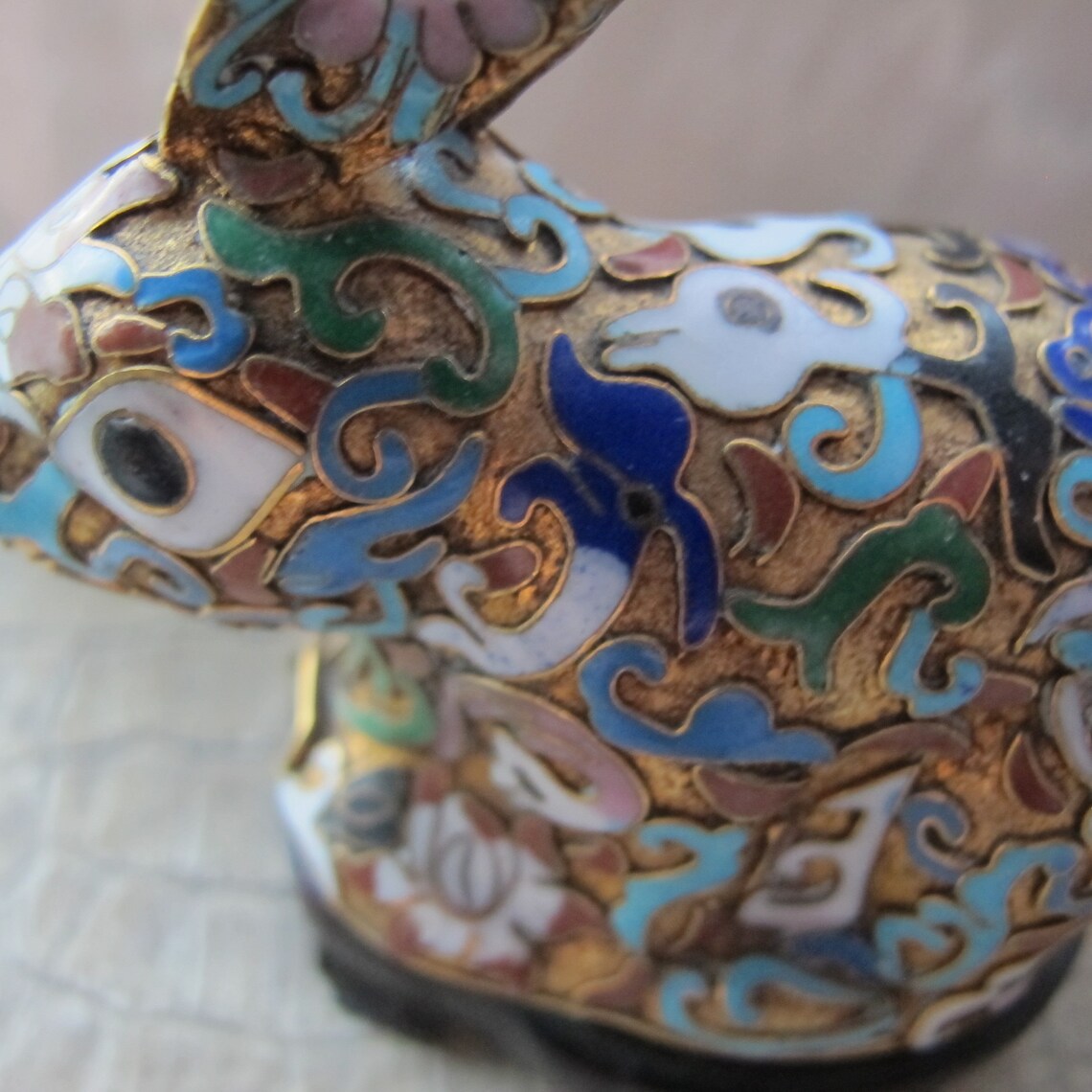 Chinese Enamel Rabbit Figurine Statue Curio Collectible. | Etsy