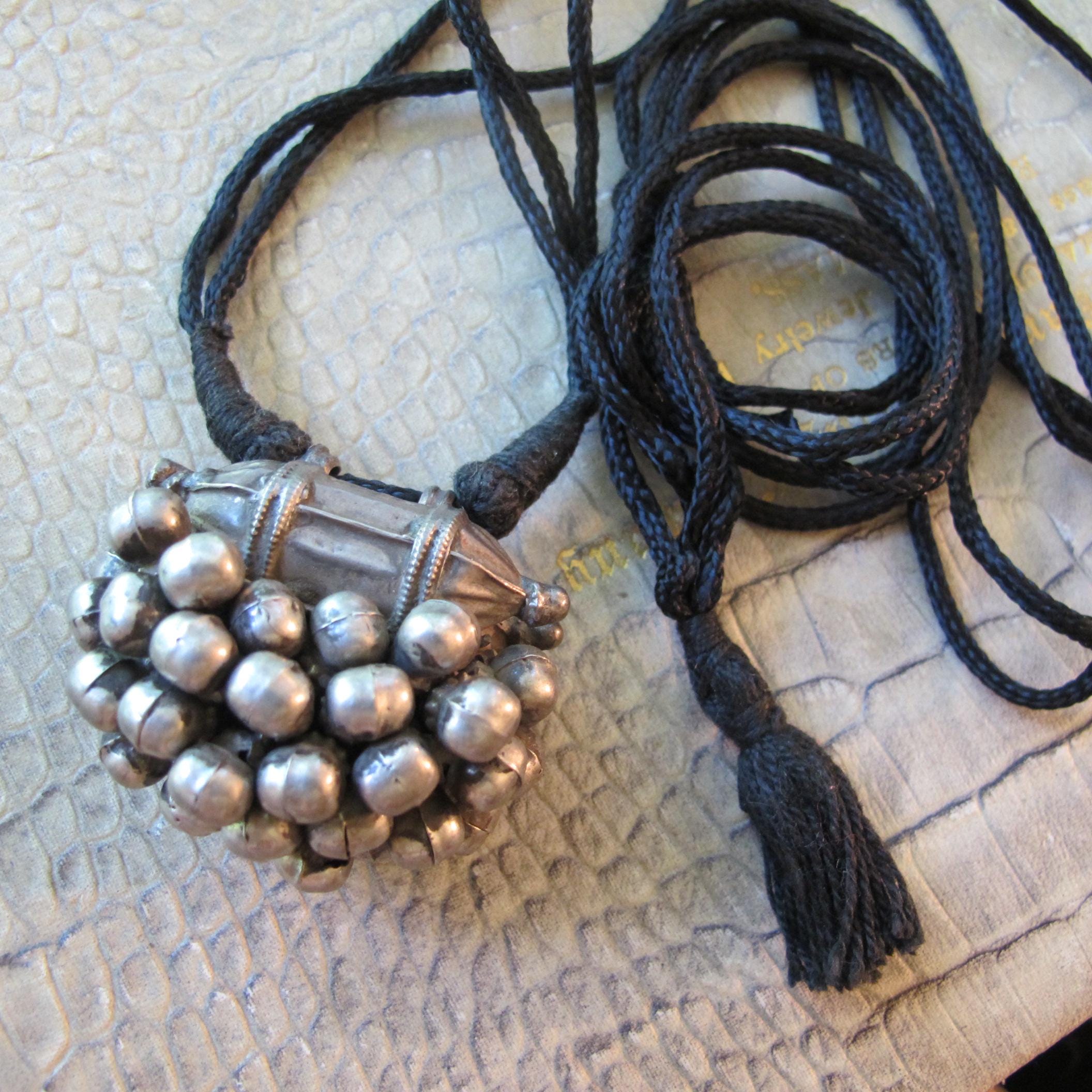Ethnic Tribal Foreign Silver Cluster Beads Gajra Amulet Style