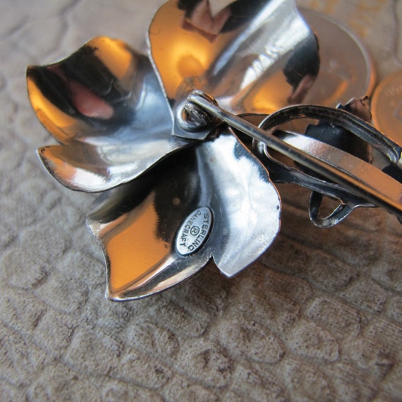 Sterling Silver Corsage Brooch Pin by Danecraft S… - image 7