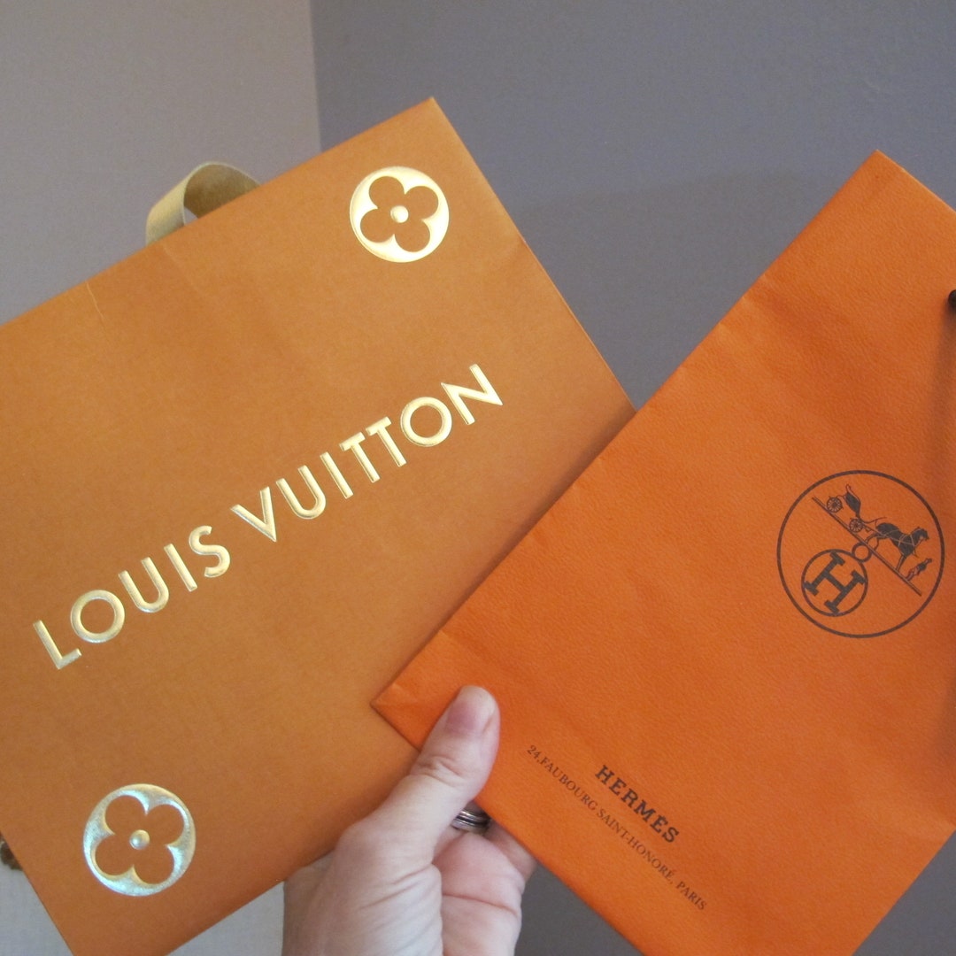Small Designer Shopping Bags, as Shown, 2 Little Bags Hermes and Louis Vuitton, French Designer