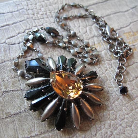 Sorrelli Designer Statement Topaz Rhinestone Pend… - image 1