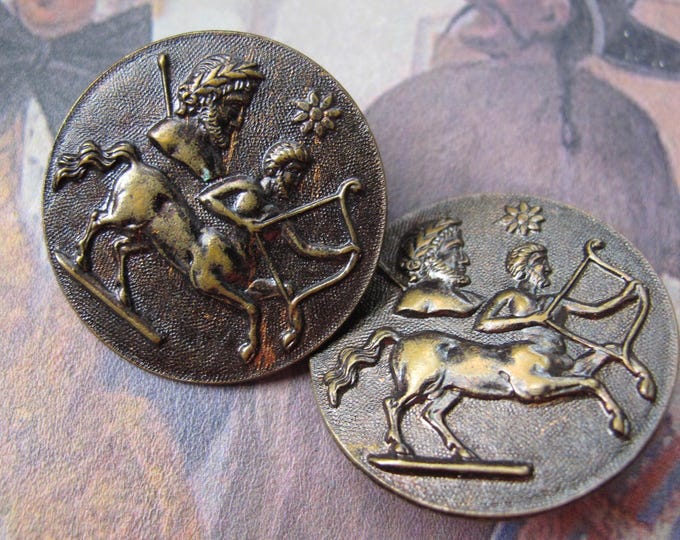 Mythological Centaur Archer Story Picture Statement Round Metal Brass ...