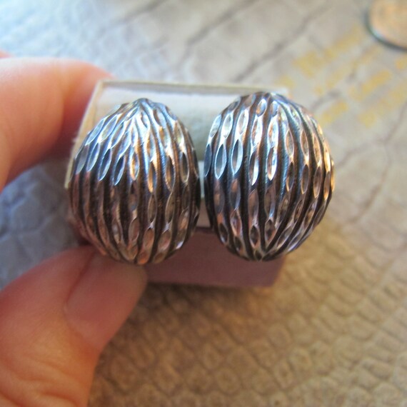 Sterling Chunky Huggie Silver 1/2 Half Hoop Pierc… - image 10