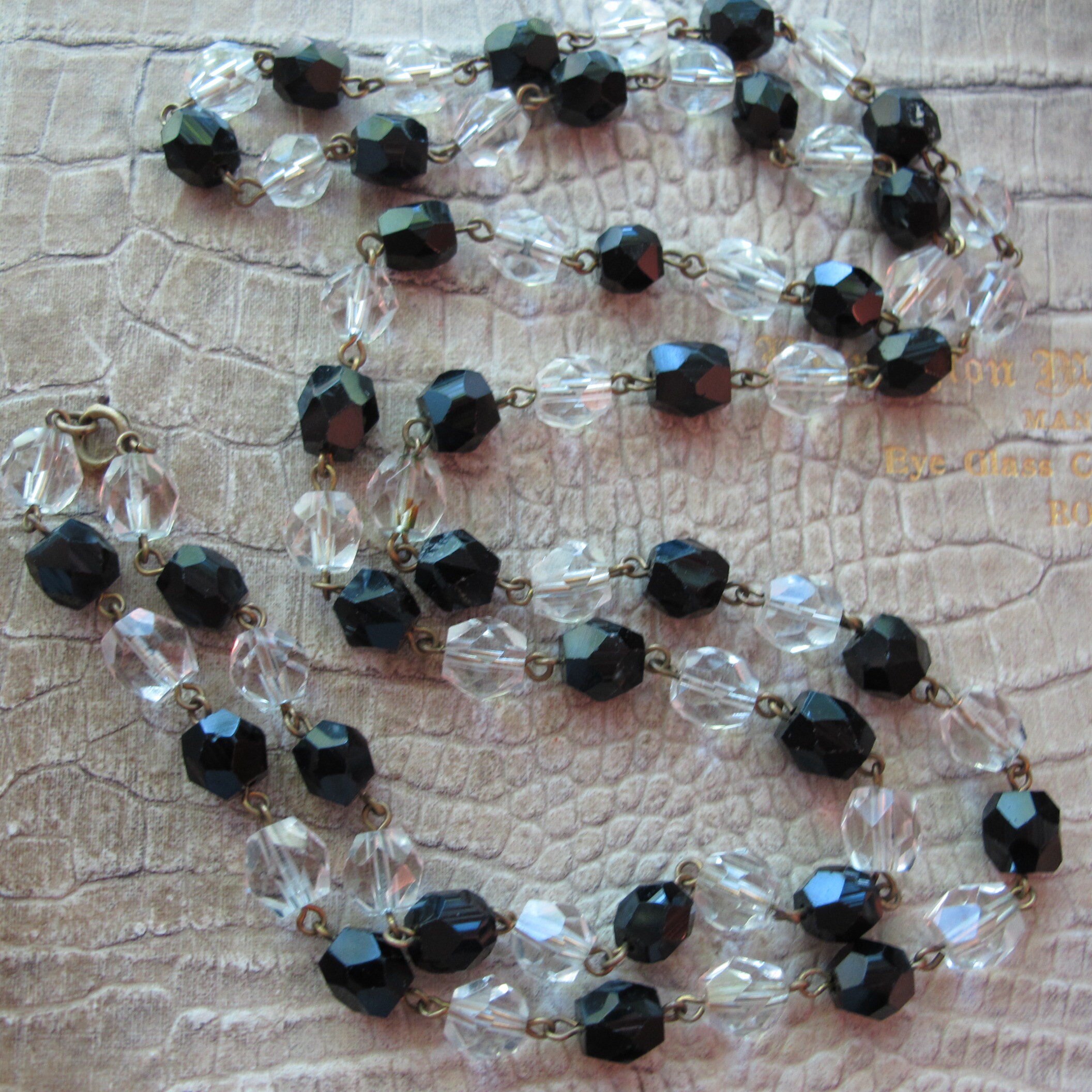 Collier Ras De Cou Art Déco Perles Jais Facettes - Style Coco, Occasion