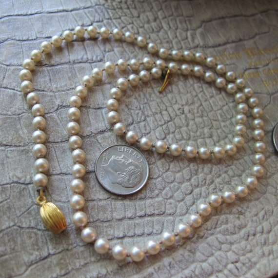 4.5 MM 20 IN Glass Bead Pearl Necklace With Golden Fluted - Etsy