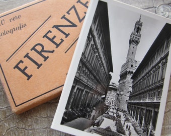 20 photos miniatures en noir et blanc de Florence Firenze Italie souvenirs de voyage, Ediz Mugnaini Ugo Fotografie, mini petites photos italiennes