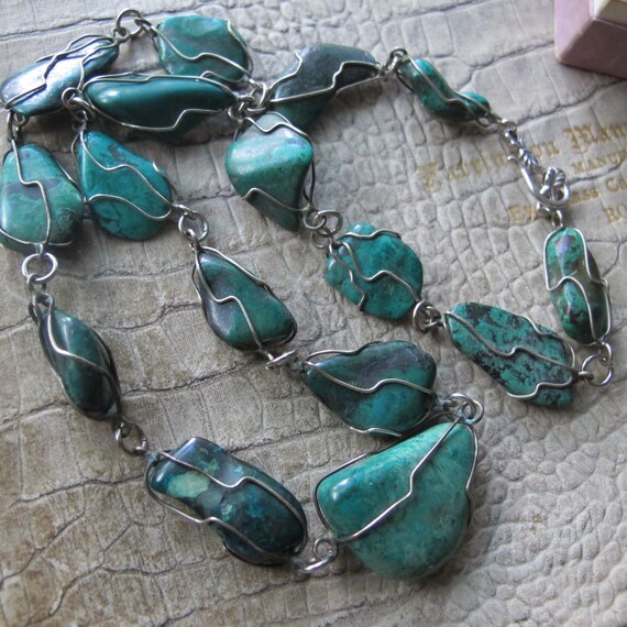 Eilat Baroque Gemstone Hand Wire Wrapped Chain Li… - image 2