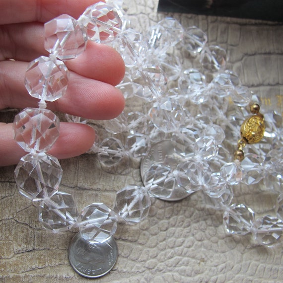 Long Faceted Graduated Crystal Austrian Bead Neck… - image 2