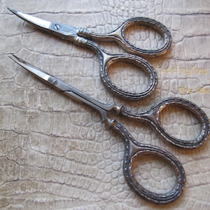 BIRKS Sterling Silber Antike Schere, Pflegen der Nägel, Basteln Nähen, Birks Mark, Sterling gestempelt, zusammen verkauft, feine Sterling Schere