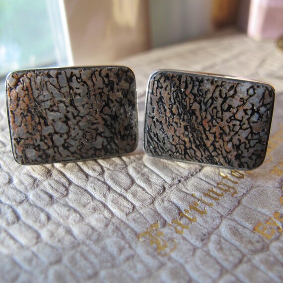 GFMW Sterling Silver Fossil Stone Statement Cuffl… - image 4