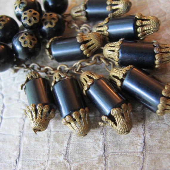 Early Miriam Haskell Unsigned Cascading Bead Stat… - image 8