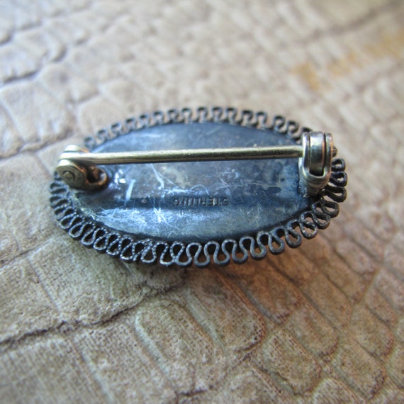Blister Shell Pearl MOP Sterling Silver Lace Pin,… - image 7
