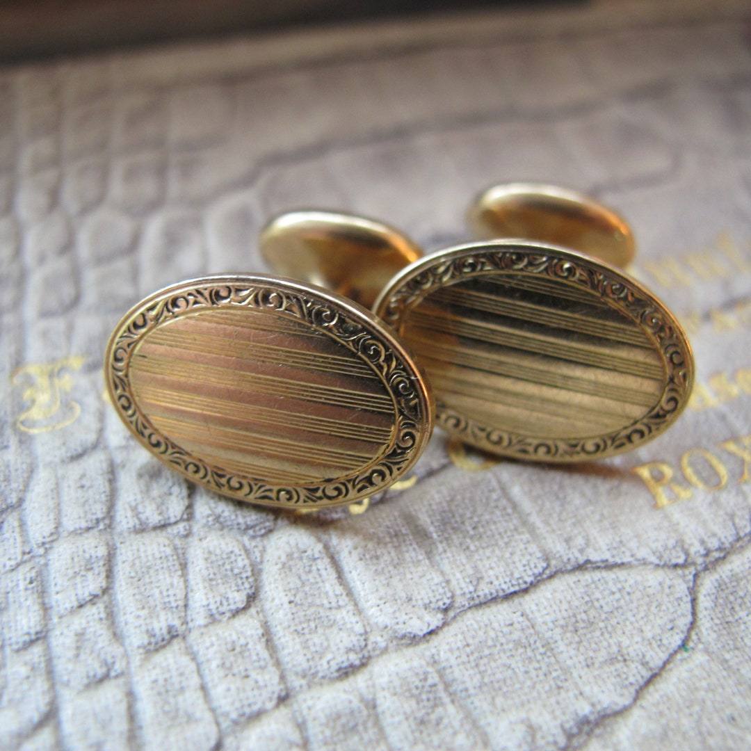 Krementz Gold Plate Push Through Cufflinks Classic Style Iconic Design Timeless Men's Gold