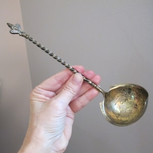 Bruckmann & Söhne Hallmarked Makers' Mark 800 Silver Ladle Severing Spoon, Old World Tabletop, Edith Wharton Chic, German Germany Silver