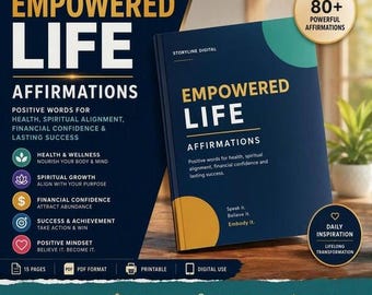 Codzienne afirmacje dla kobiet | Ponad 80 pozytywnych afirmacji w formacie PDF | Dziennik porannej i wieczornej rutyny