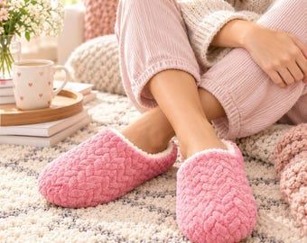 Cozy Plush House Slippers, Soft Indoor Slides, Warm Fuzzy Bedroom Shoes, Comfy Winter Home Footwear for Women & Men