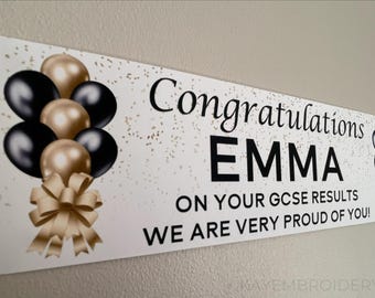 Personalised Exam GCSE A Levels results Small or Large paper wall Banner Celebration Party Banner