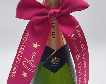 Birthday Personalised 38mm Foiled Satin Ribbon With Message of Your Choice