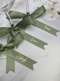 Ribbon Name Place Setting Satin Ribbon Foiled and Personalised with Name Wedding, Dinner, Party