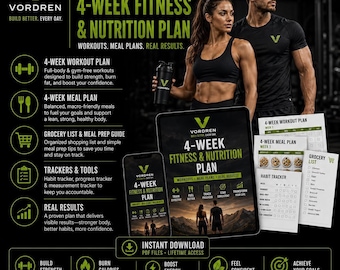 4 Week Home Workout & Meal Plan | Beginner Fitness Digital Guide