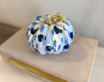 Hand-Painted Decorative Faux Fall Pumpkin 5”