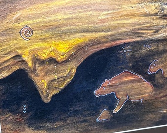 The Panel of the Bears  -- matted print -- original painting photo print