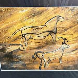 Ancient Totems  -- matted print -- original painting photo print