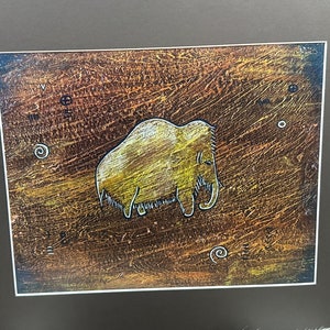 Mammoth Totem 1  -- matted print -- original painting photo print