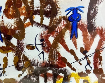 Warriors Move Gracefully  -- matted print -- original painting photo print
