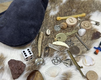 Beginner Bone Divination Set: 30+ Pieces, Pagan Wiccan Druid Cleromancy