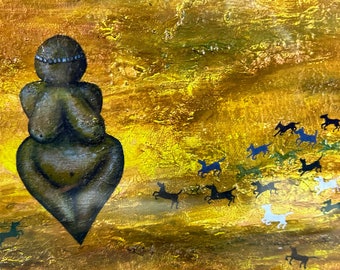 The Blessing of the Horse Kind  -- matted print -- original painting photo print