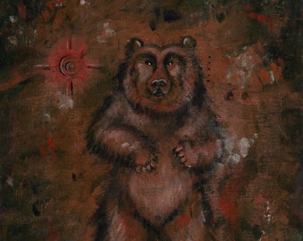 Standing Bear -- matted print -- original painting photo print