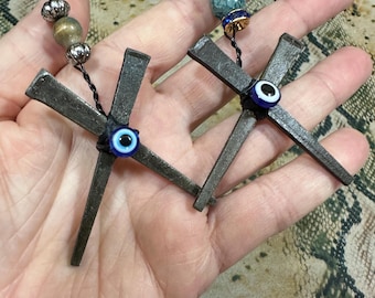 Doorway Protection Charm - Iron Horseshoe Nails Nadar Evil Eye - Home Threshold Protection