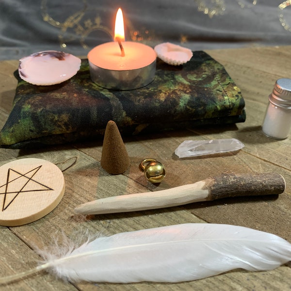 Pocket Pagan Witchcraft Kit - Wiccan Circle travel spellwork kit -  spellcraft metaphysical pagan wiccan magick