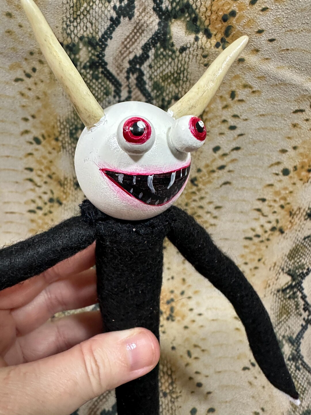 Handmade Grinfolk Doll – the Droth, Spooky Felt Plush - Etsy