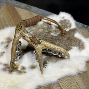 Spider Totem - Shaman Antler Bell Rattle - Handmade- Native Primitive ...