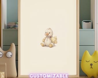 Vintage Baby Chick Nursery Art Print