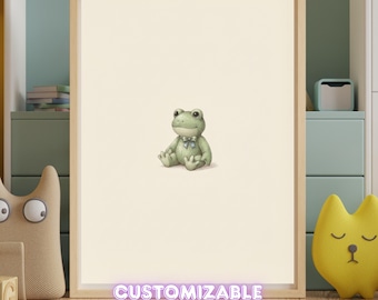 Vintage Frog Wall Art Print