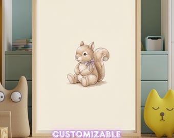 Vintage Squirrel Wall Art Print