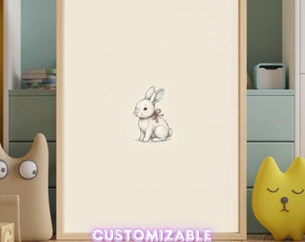Vintage Bunny Nursery Art Print