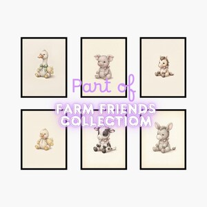 Vintage Rooster Wall Art Print – Neutral Nursery Decor | Farm Friends Collection image 3