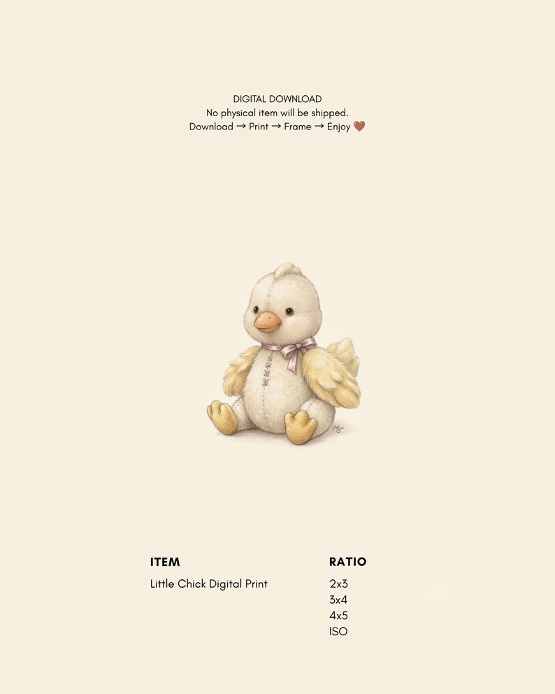 Vintage Baby Chick Nursery Art Print Bild 2