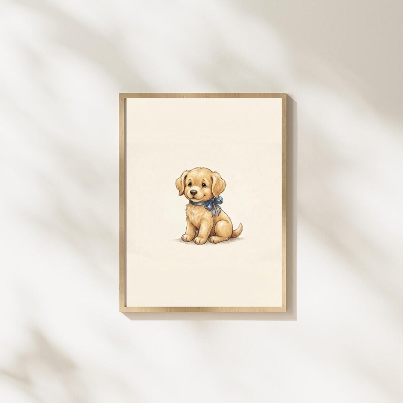 Vintage Golden Retriever Nursery Art Print Bild 4