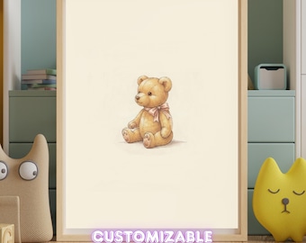 Vintage Teddy Bear Nursery Art Print