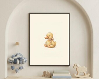 Vintage Duck Wall Art Print – Cozy Nursery Decor | Little Ones Collection