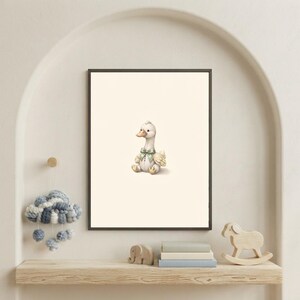 Vintage Goose Wall Art Print – Cozy Nursery Decor | Farm Friends Collection image 1