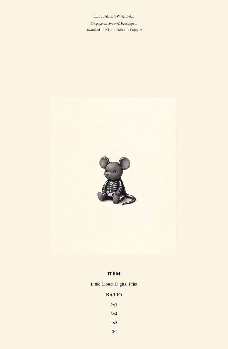 Vintage Spooky Mouse Wall Art Print – Cozy Halloween Nursery Decor | A Little Bit Spooky Collection bild 8