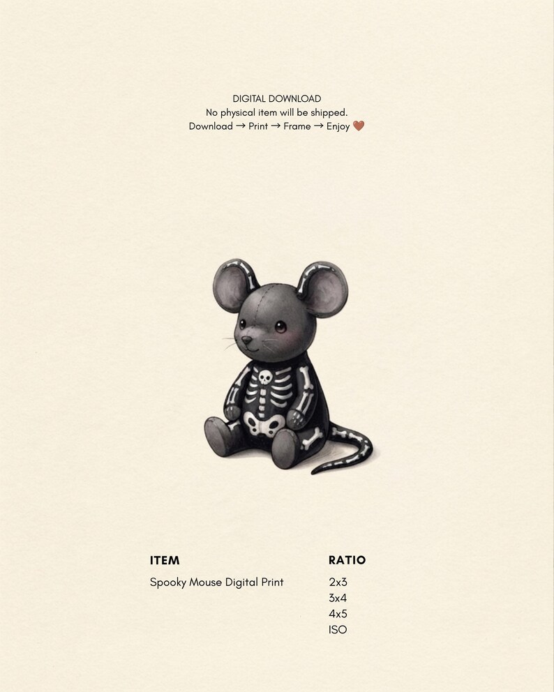 Vintage Spooky Mouse Wall Art Print – Cozy Halloween Nursery Decor | A Little Bit Spooky Collection bild 10