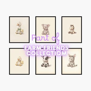 Vintage Baby Goat Wall Art Print – Neutral Nursery Decor | Farm Friends Collection image 3